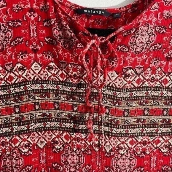 Melange red printed dress made in India XS - Picture 4 of 8